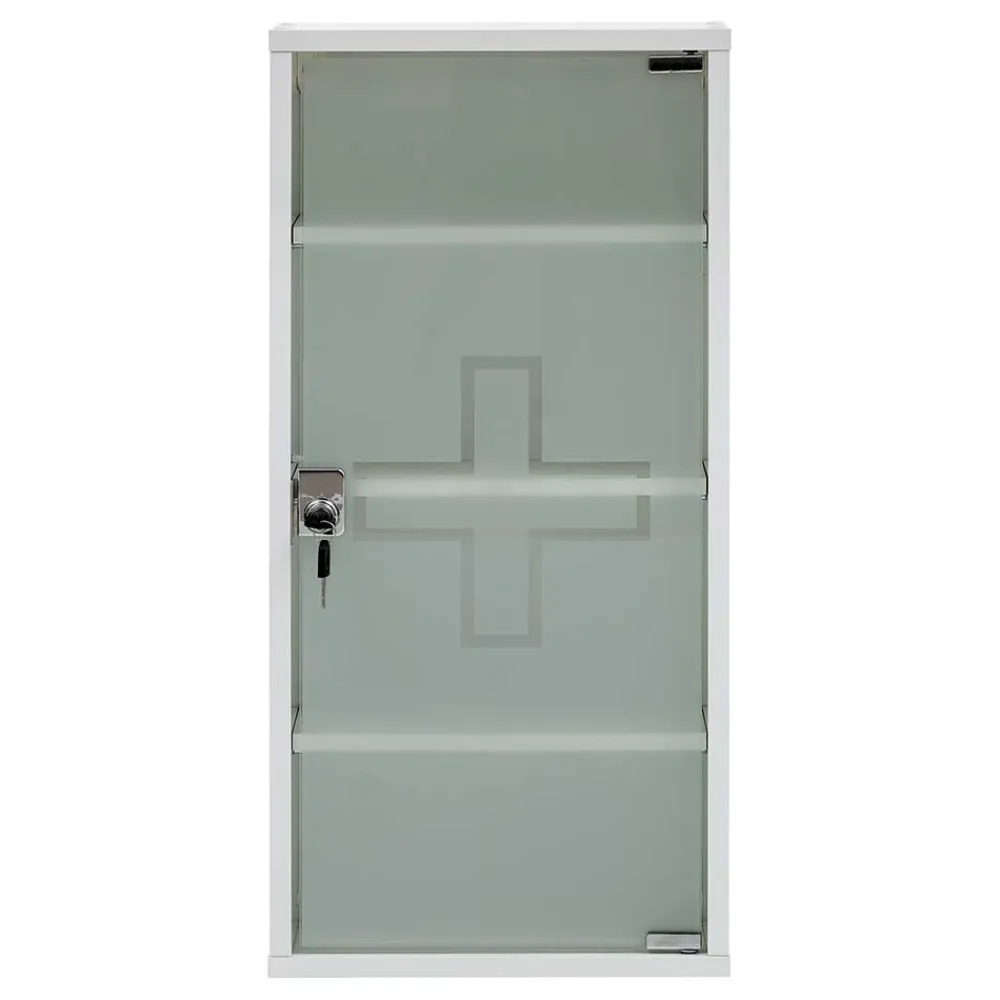 Wohnen Schränke<34x72x20 Medizinschrank mit Glastür abschließbar - Spanola