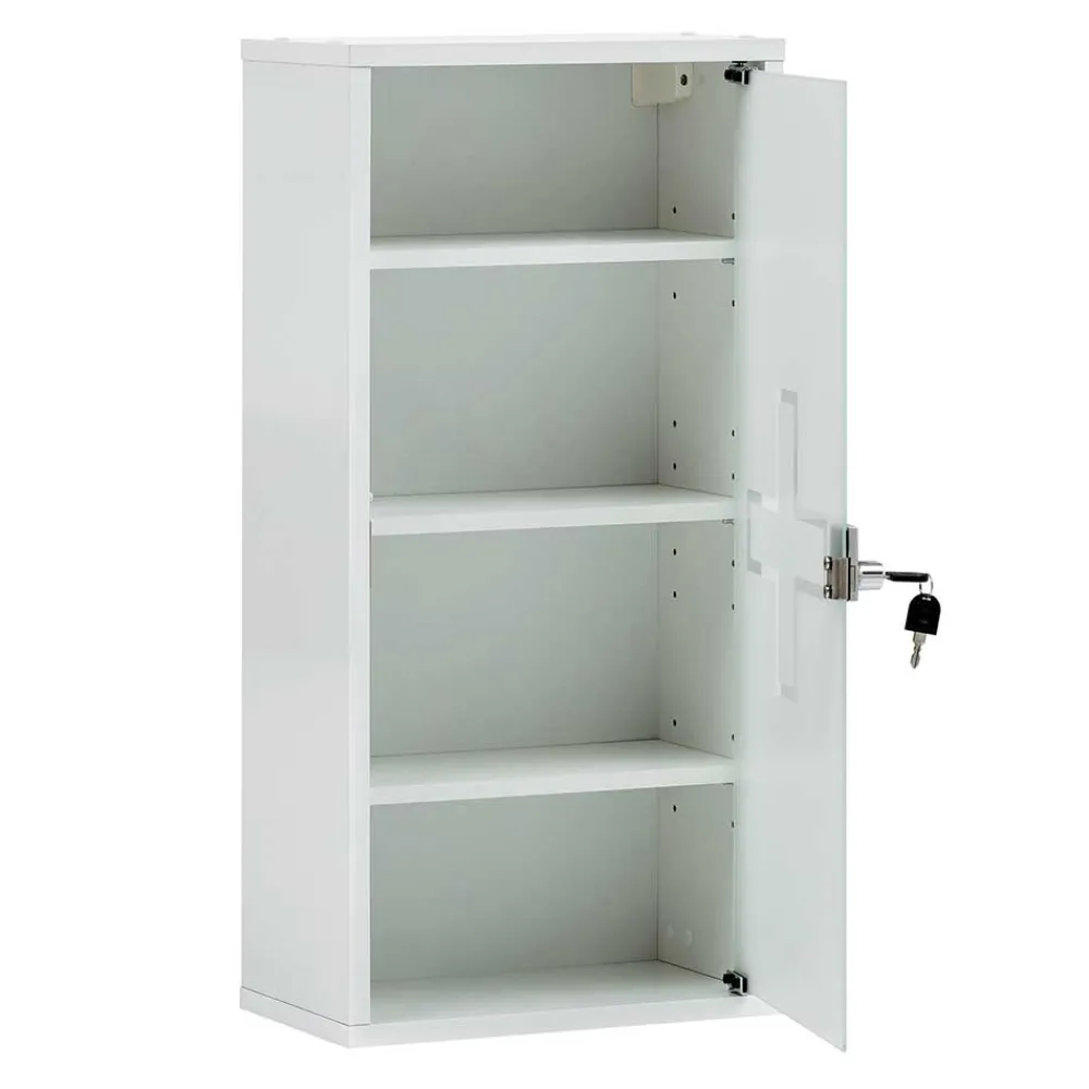 Wohnen Schränke<34x72x20 Medizinschrank mit Glastür abschließbar - Spanola