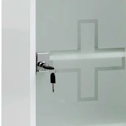 Wohnen Schränke<34x72x20 Medizinschrank mit Glastür abschließbar - Spanola