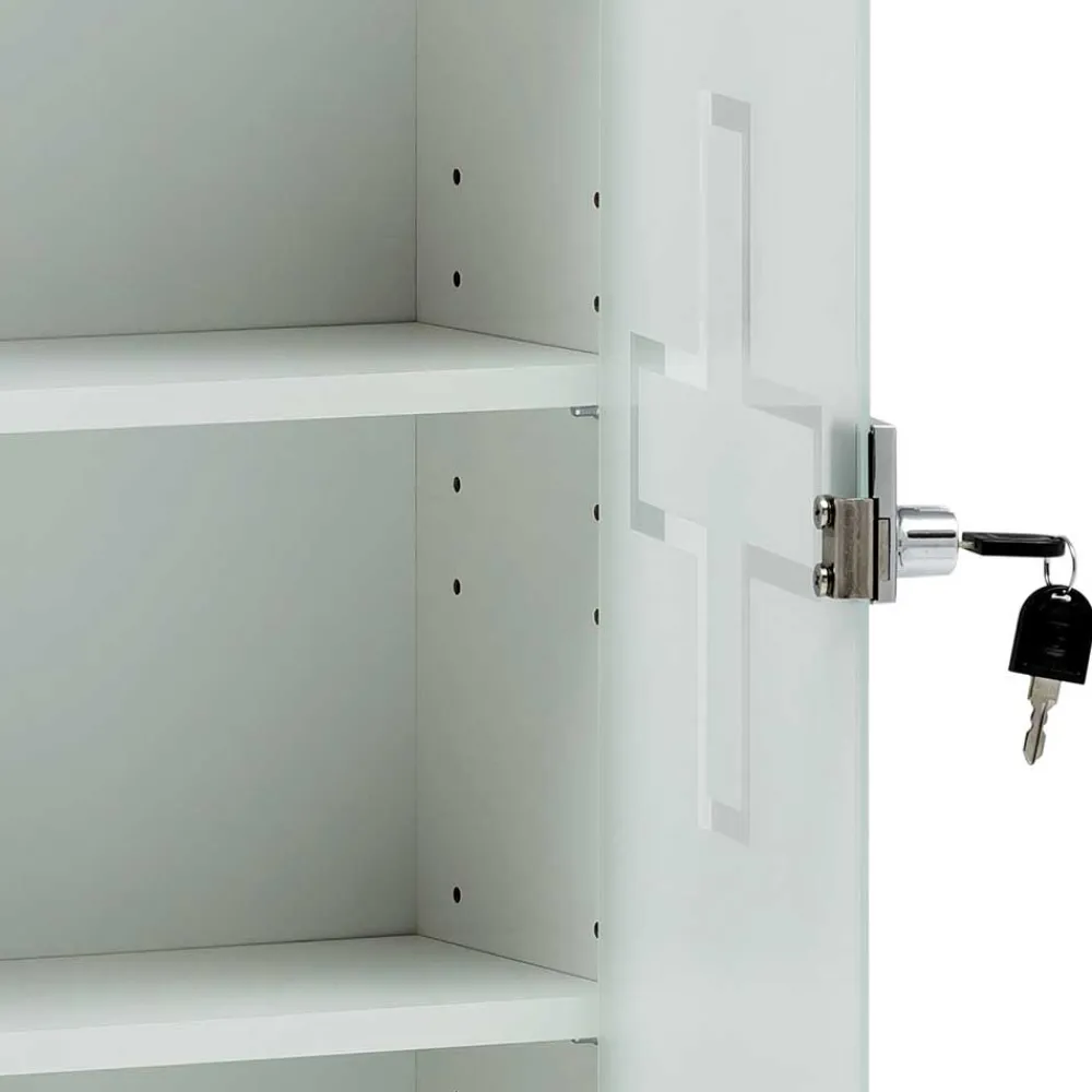 Wohnen Schränke<34x72x20 Medizinschrank mit Glastür abschließbar - Spanola