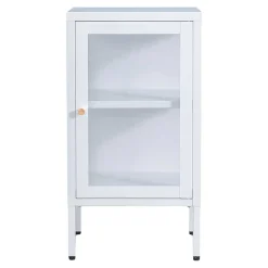 Wohnen Vitrinen<38x70x35 Metall Schrank mit Glas Tür - Keyva