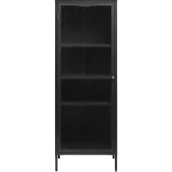 Wohnen Vitrinen<58x160x40 Metall Vitrine in Schwarz - Gulliver