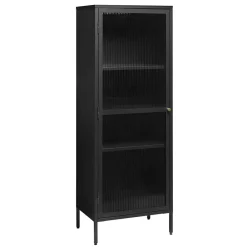 Wohnen Vitrinen<58x160x40 Metall Vitrine in Schwarz - Gulliver