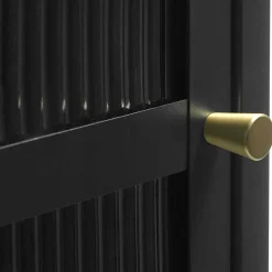 Wohnen Vitrinen<58x160x40 Metall Vitrine in Schwarz - Gulliver
