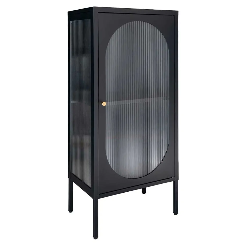 Wohnen Vitrinen<50x110x35 Metallschrank mit Glastür modern - Gabadoza