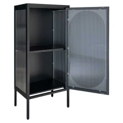 Wohnen Vitrinen<50x110x35 Metallschrank mit Glastür modern - Gabadoza