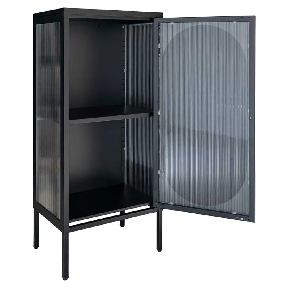 Wohnen Vitrinen<50x110x35 Metallschrank mit Glastür modern - Gabadoza