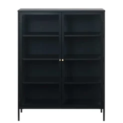 Wohnen Highboards|Vitrinen<110x140x40 Metallschrank mit Glastüren - Butoaie