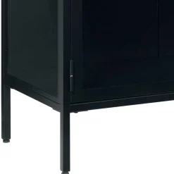 Wohnen Highboards|Vitrinen<110x140x40 Metallschrank mit Glastüren - Butoaie
