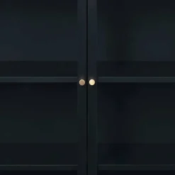 Wohnen Highboards|Vitrinen<110x140x40 Metallschrank mit Glastüren - Butoaie