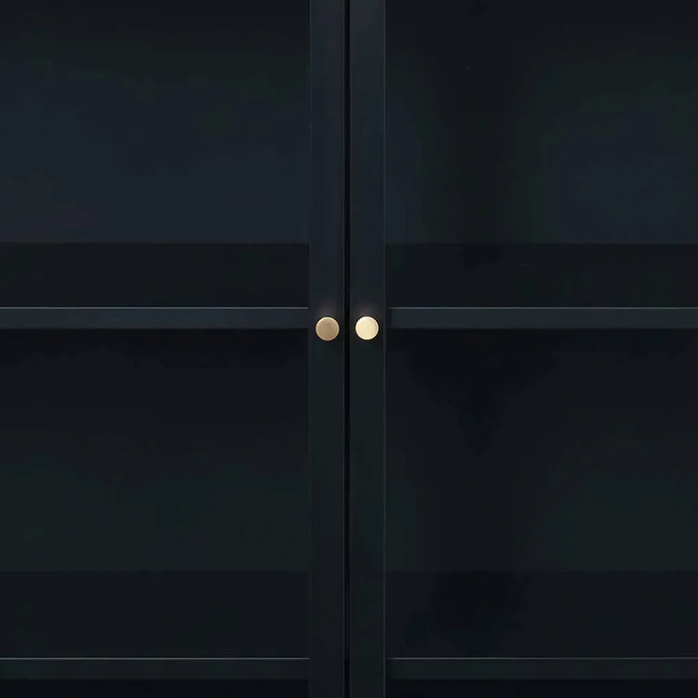 Wohnen Highboards|Vitrinen<110x140x40 Metallschrank mit Glastüren - Butoaie
