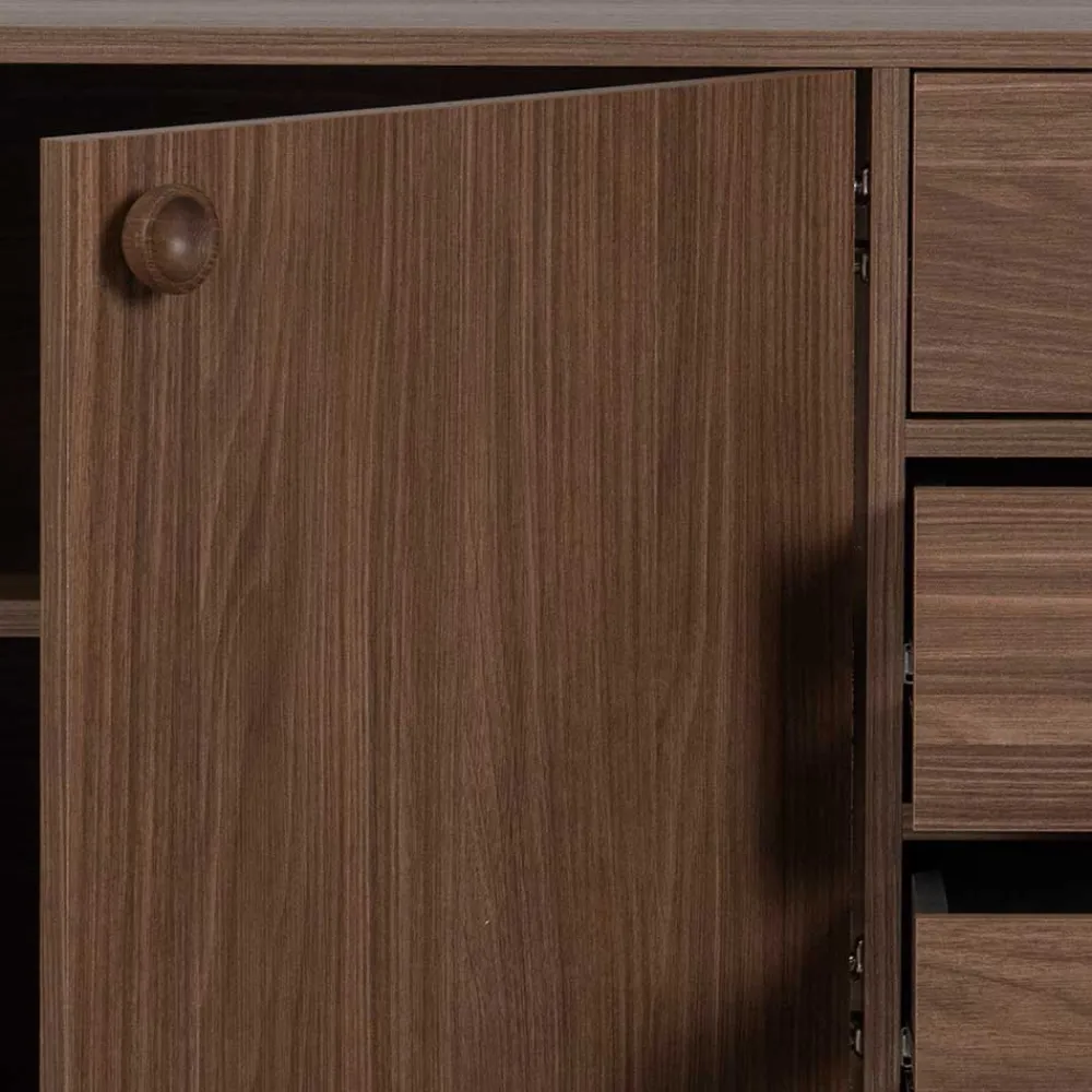 Wohnen Tv & Hifi-Möbel|Lowboards<145x64x40 Mid Century Kommode in Walnuss - Essyno