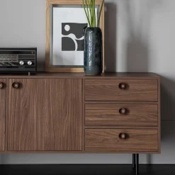 Wohnen Tv & Hifi-Möbel|Lowboards<145x64x40 Mid Century Kommode in Walnuss - Essyno