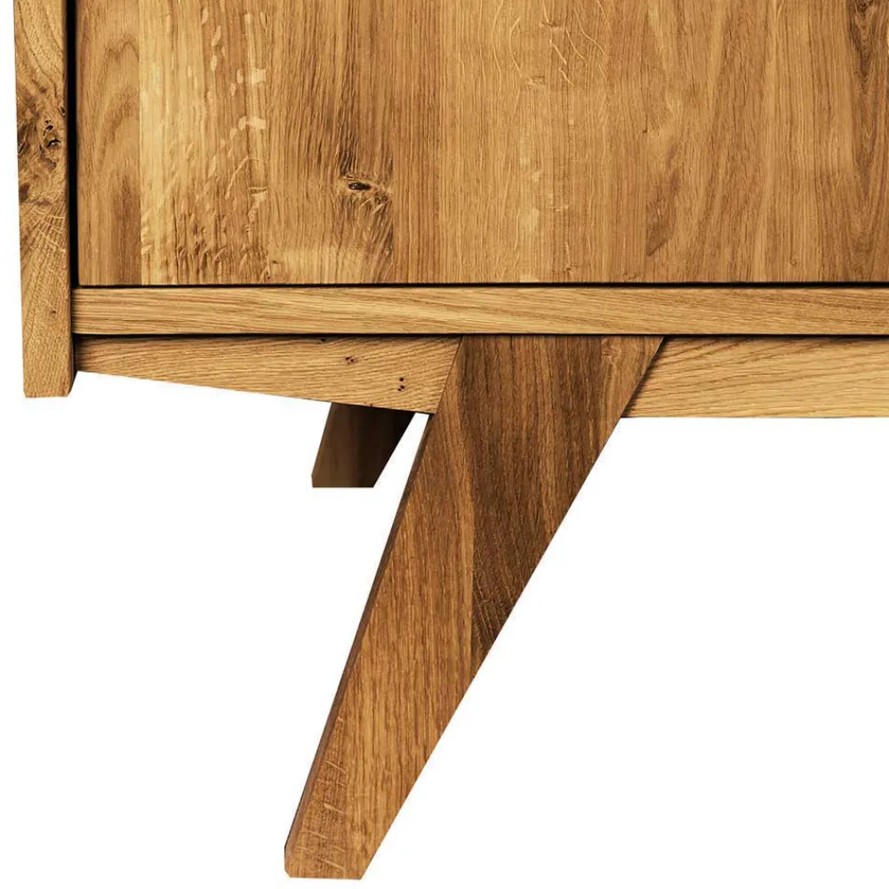 Wohnen Highboards|Vitrinen<100x143x50 Mid Century Schrank mit Glas Türen - Hardus I