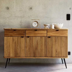 Wohnen Sideboards<144x87x46 Moderne Anrichte aus Massivholz & Stahl - Casarius