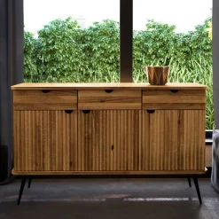 Wohnen Sideboards<144x87x46 Moderne Anrichte aus Massivholz & Stahl - Casarius
