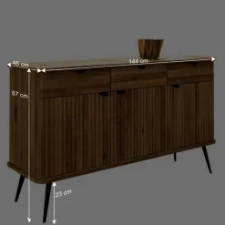 Wohnen Sideboards<144x87x46 Moderne Anrichte aus Massivholz & Stahl - Casarius