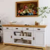 Wohnen Sideboards<180x84x84 Moderne Anrichte in Weiß & Honig - Brasivon