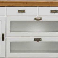 Wohnen Sideboards<180x84x84 Moderne Anrichte in Weiß & Honig - Brasivon