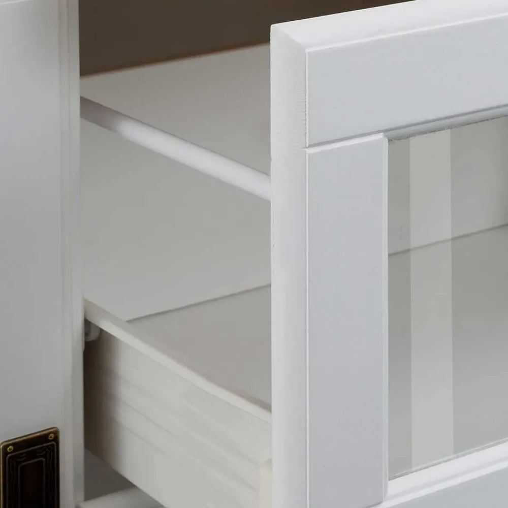 Wohnen Sideboards<180x84x84 Moderne Anrichte in Weiß & Honig - Brasivon