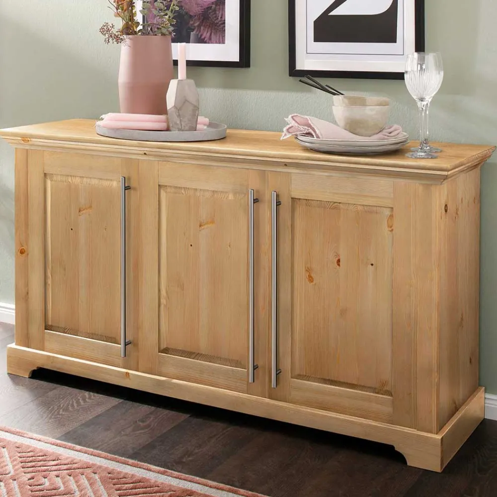 Wohnen Sideboards<132x70x39 Moderne Holzkommode mit drei Türen - Noellisa