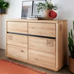 Wohnen Sideboards<120x85x40 Moderne Kombi-Kommode auf Sockel - Embleys