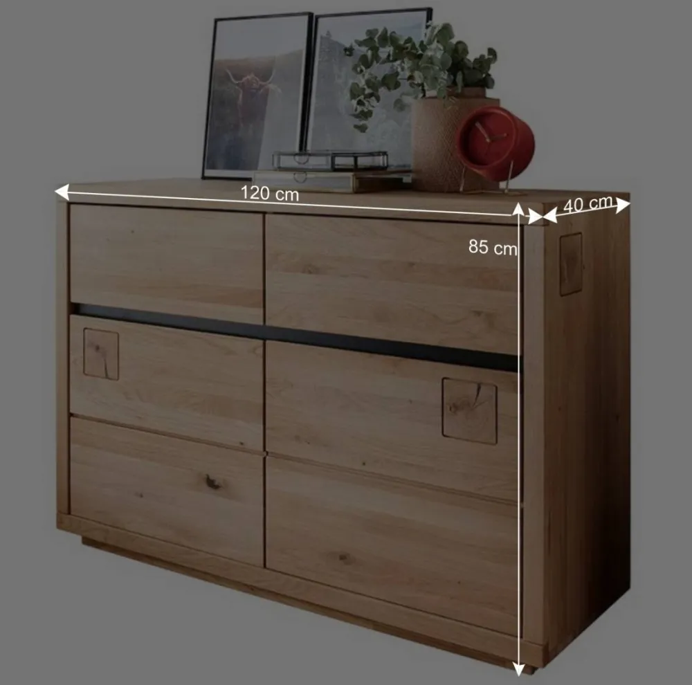 Wohnen Sideboards<120x85x40 Moderne Kombi-Kommode auf Sockel - Embleys