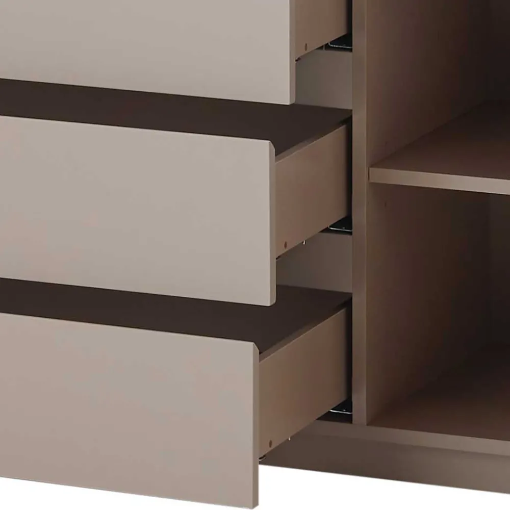 Wohnen Sideboards<150x86x40 Moderne Kombi-Kommode in Taupe - Anja
