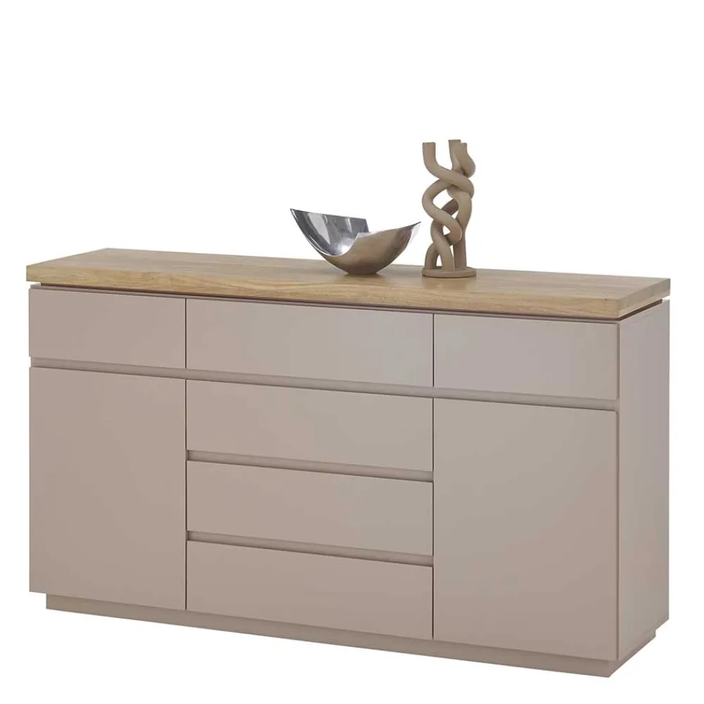Wohnen Sideboards<150x86x40 Moderne Kombi-Kommode in Taupe - Anja