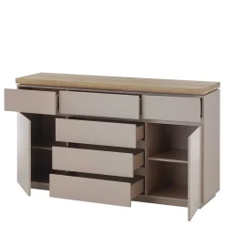 Wohnen Sideboards<150x86x40 Moderne Kombi-Kommode in Taupe - Anja