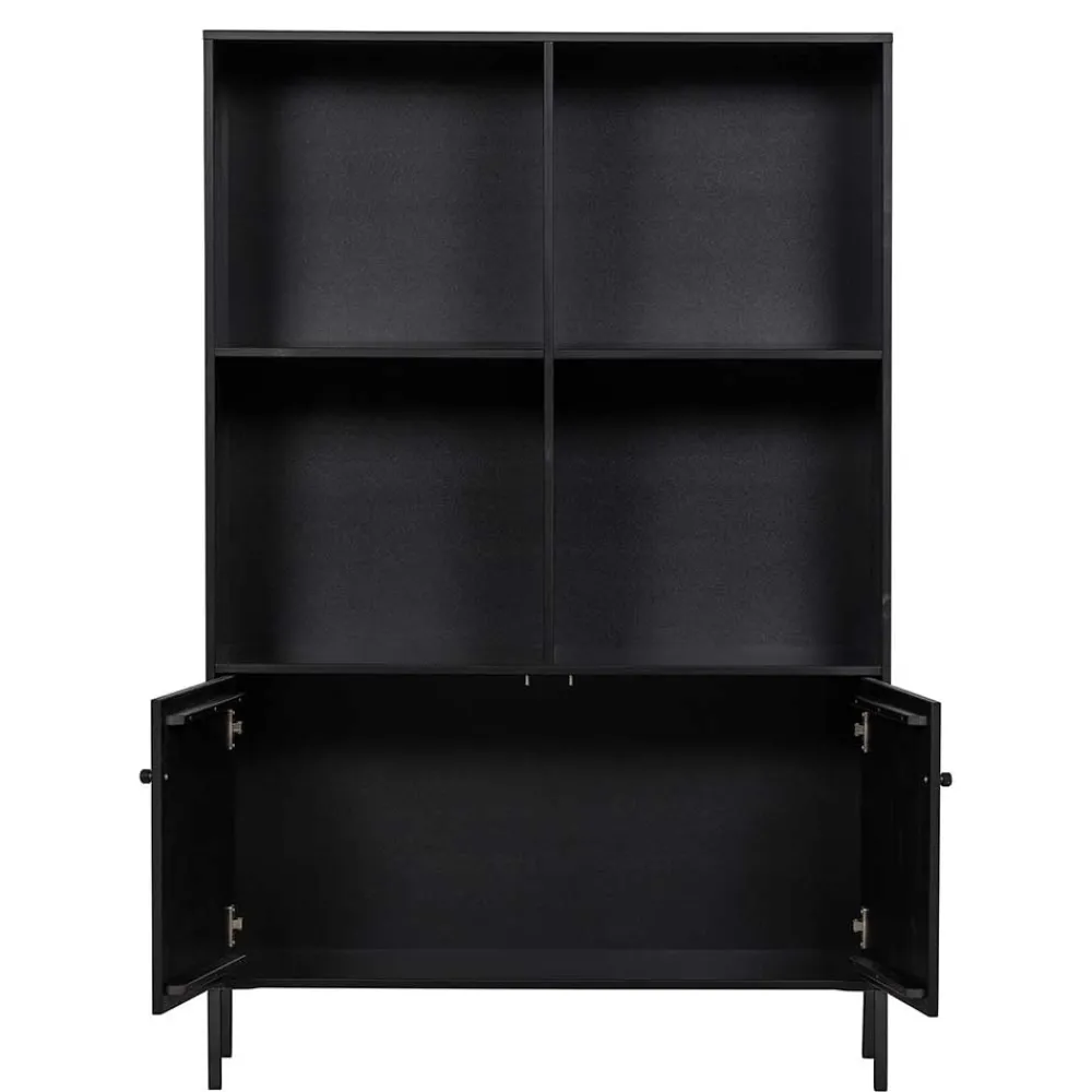 Wohnen Regale<100x155x40 Moderner Schrank in Schwarz - Nick