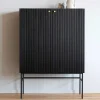 Wohnen Highboards<100x140x40 Modernes Highboard in Schwarz - Gragano