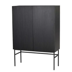 Wohnen Highboards<100x140x40 Modernes Highboard in Schwarz - Gragano