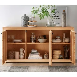 Wohnen Sideboards<172x86x40 Modernes Kernbuche Sideboard 3-türig - Sarosca