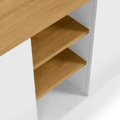 Wohnen Sideboards<180x75x36 Modernes Sideboard in Weiß & Eiche - Vintilias