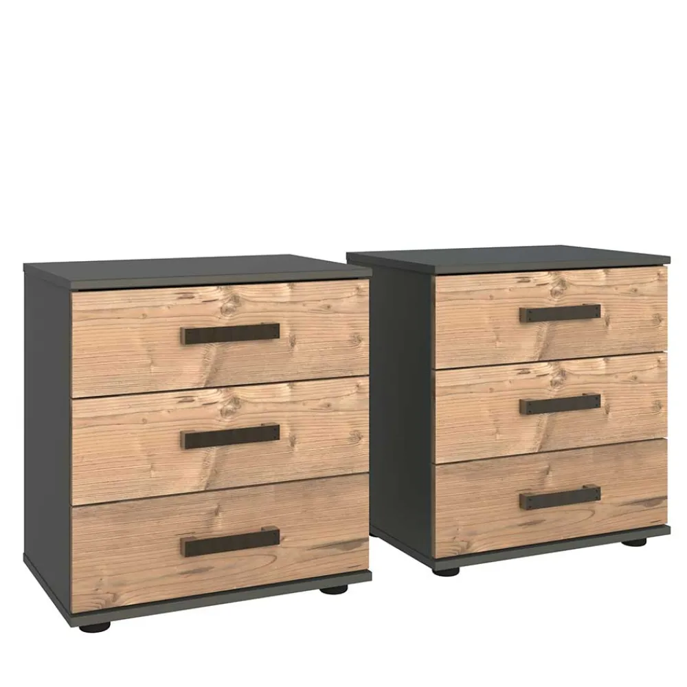 Wohnen Kommoden<52x58x38 Nachtkommode in Tanne Dekor - Ardila