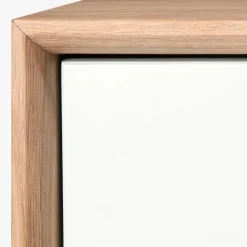 Wohnen Kommoden<40x50x40 Nachtkommode in Weiß & Eiche - Julecas
