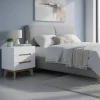 Wohnen Kommoden<48x60x40 Nachtkommode in Weiß & Eiche - Setubal