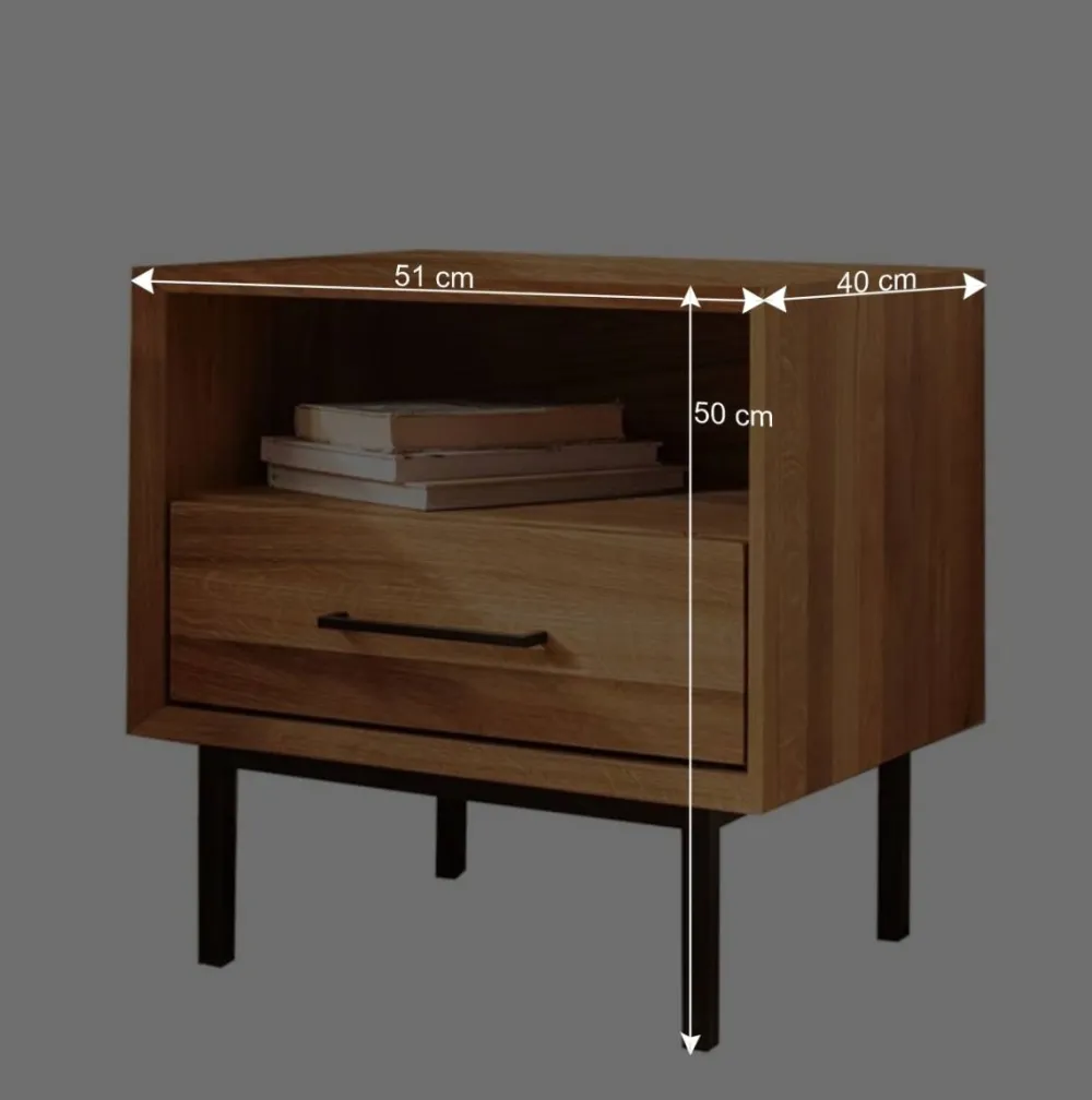 Wohnen Kommoden<51x50x40 Nachtkommode mit Fach & Schublade - Kerfa