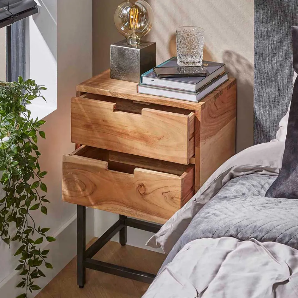 Wohnen Kommoden<40x60x30 Nachtkommode mit Metallgestell - Babra