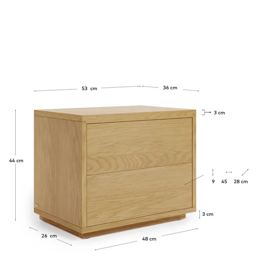 Wohnen Kommoden<53x44x36 Nachtkommode mit Sockel - Elastian