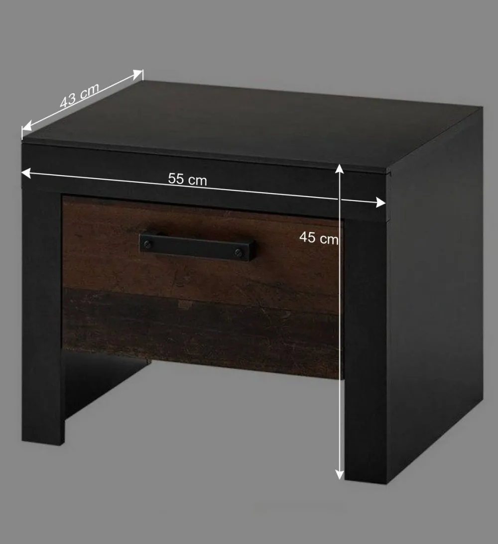 Wohnen Kommoden<55x45x43 Nachtkommode mit Wangengestell - Timuras