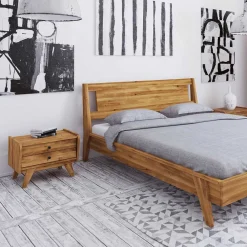 Wohnen Kommoden<55x43x39 Nachtkommode mit zwei Schubladen - Hardus