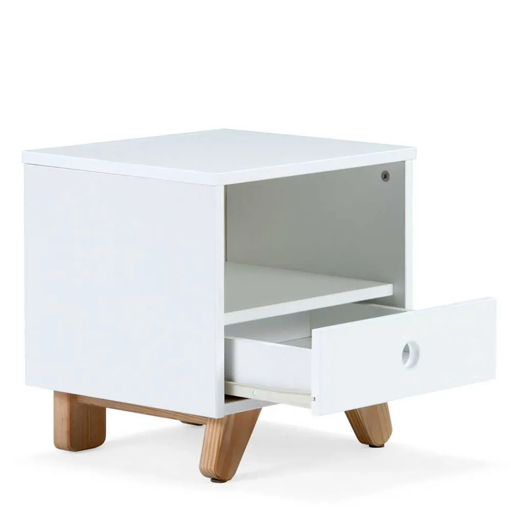 Wohnen Kommoden<40x40x35 Nachtschrank mit Fach & Schublade - Kinfada
