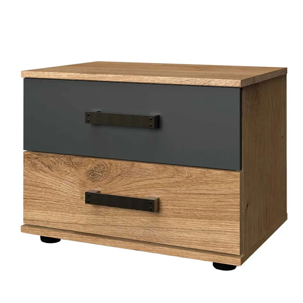 Wohnen Kommoden<52x40x38 Nachtschrank mit zwei Schubladen - Enegal