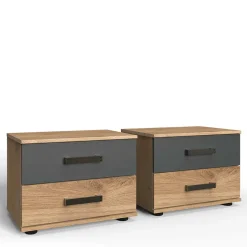 Wohnen Kommoden<52x40x38 Nachtschrank mit zwei Schubladen - Enegal