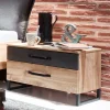 Wohnen Tv & Hifi-Möbel|Lowboards<58x45x41 Nachttisch in Eiche & Schwarzgrau - Bram