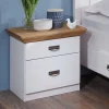 Wohnen Kommoden<58x57x48 Nachttisch in Kiefer & Weiß - Sibiuta
