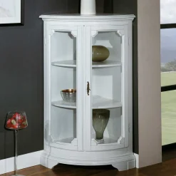 Wohnen Vitrinen<52x112x52 Niedrige Eckvitrine im Vintage Look - Zarinas