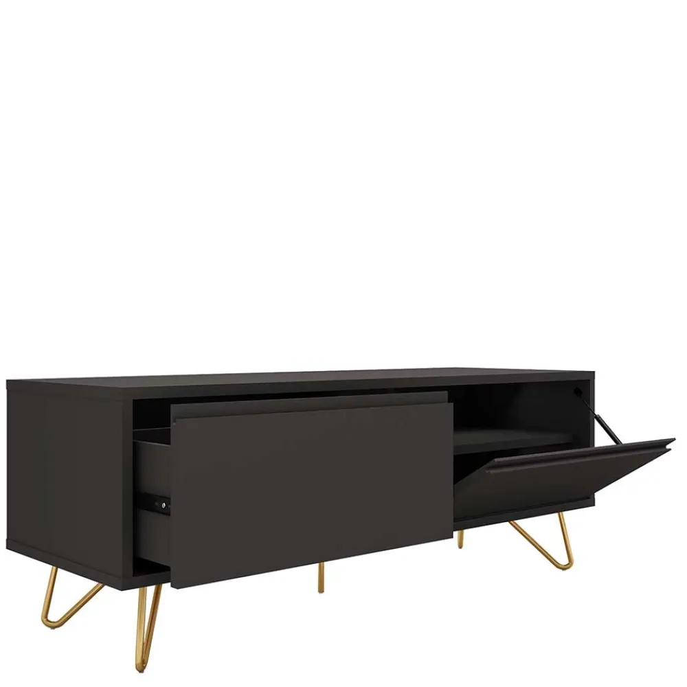 Wohnen Tv & Hifi-Möbel|Lowboards<120x45x40 Niedrige Kommode mit Klappe & Schublade - Tascam